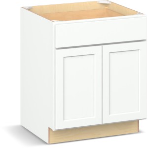 Reliabilt Parkstone II Reliabilt Parkstone II Brilliant White Base Cabinet, ADA Compliant, 27-in, 2 Doors, 1 Drawer - 641585 | Lowe's Pro Supply